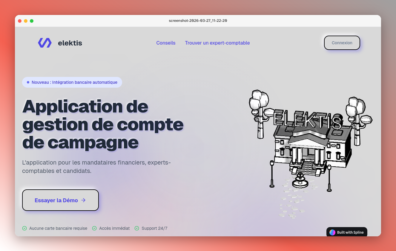 Mockup de l'application Elektis
